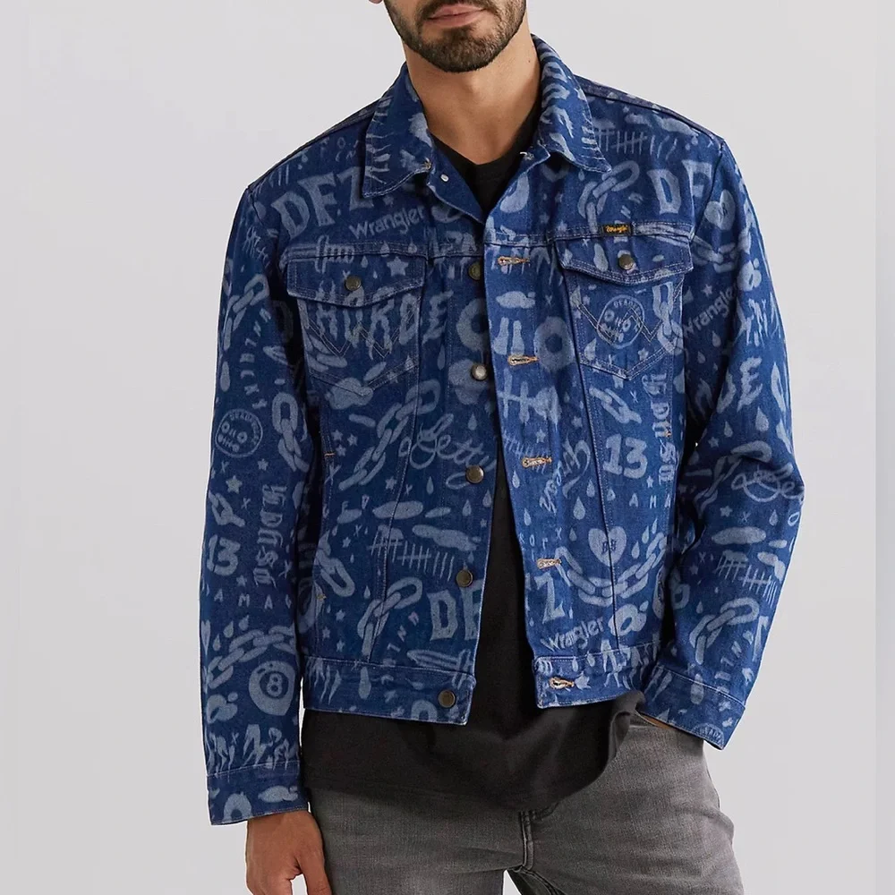 NWT WRANGLER X DEADFELLAZ DENIM JACKET:BLUE DENIM